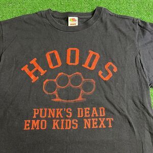 Rare Hoods Punk's Dead Emo Kids Next Hardcore Band T-Shirt Black Mens Size Large